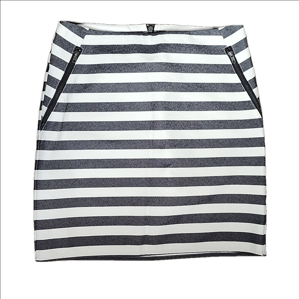 SMART SET Striped nautical coastal high waist mini pencil skirt